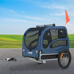 VEVOR Dog Bike Trailer, Supports up to 100 lbs, Pet Cart Bicycle Carrier, Easy Folding Frame with Quick Release Wheels