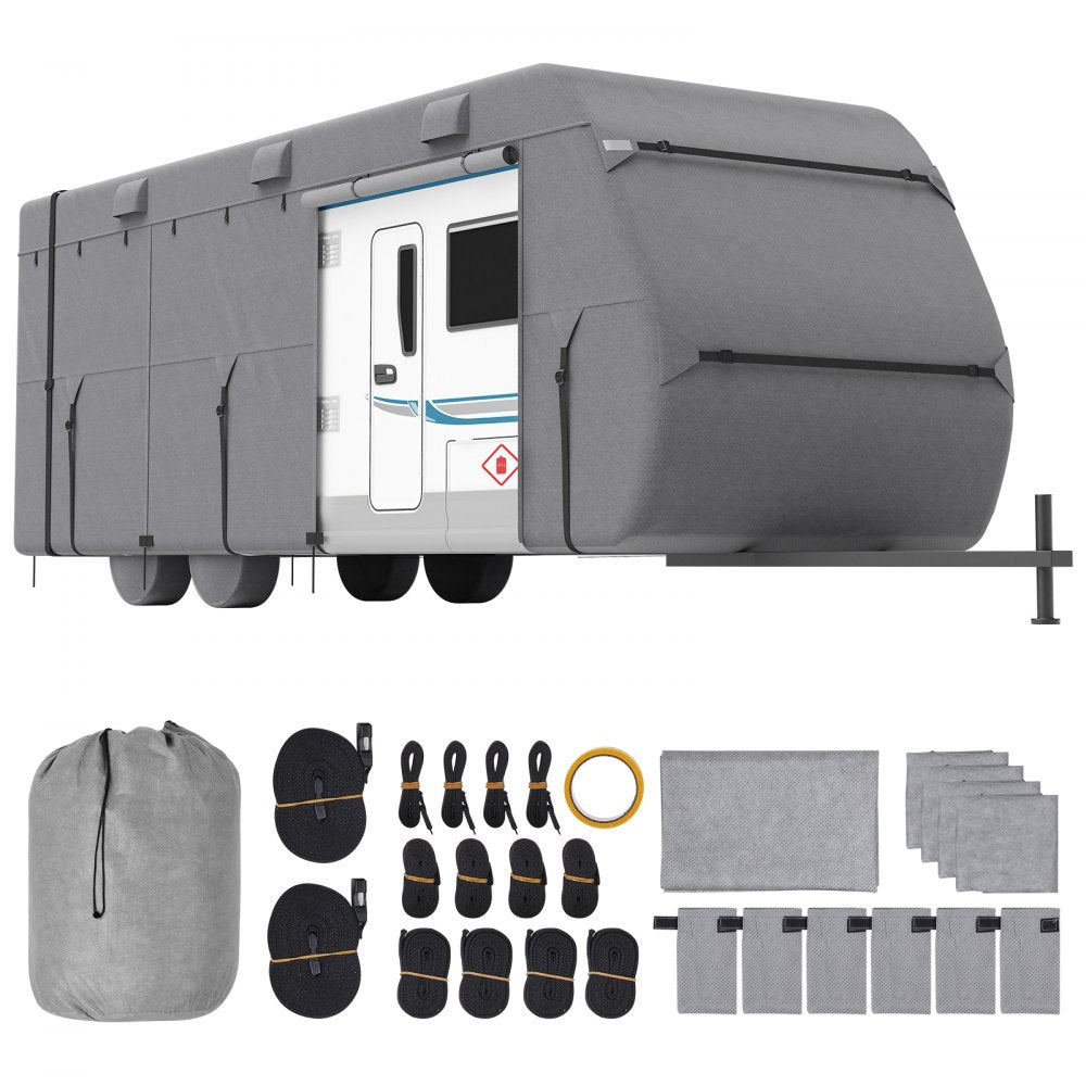 VEVOR Travel Trailer Cover, 20-22 ft RV Cover, 4-Layer Non-Woven Fabric Camper Cover, Waterproof, Windproof and