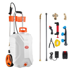 VEVOR Battery-Powered Sprayer with Wheeled Cart, 10 Gallons Electric Weed Sprayer, Adjustable 0-80 PSI, Yard Lawn