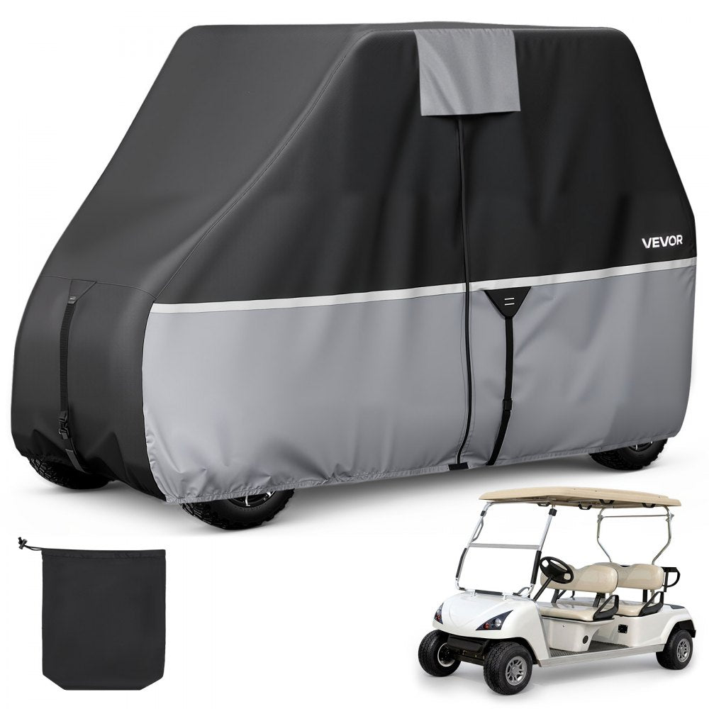 VEVOR Golf Cart Cover, Full Coverage 2+2/4 Passenger Golf Cart, 420D Waterproof Oxford Fabric Club Car Cover Fits Most