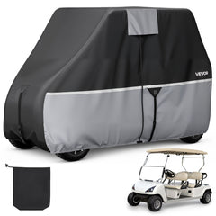 VEVOR Golf Cart Cover, Full Coverage 2+2/4 Passenger Golf Cart, 420D Waterproof Oxford Fabric Club Car Cover Fits Most