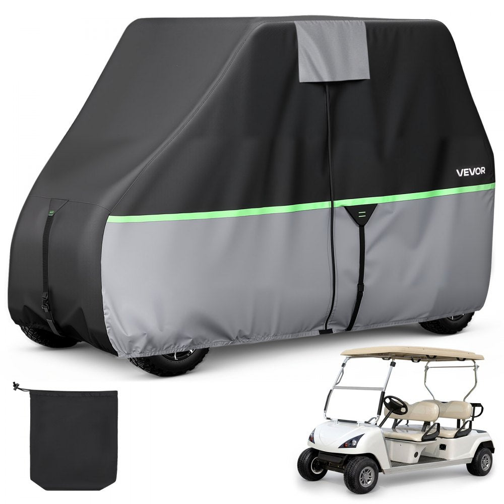 VEVOR Golf Cart Cover, Full Coverage 2+2/4 Passenger Golf Cart, 600D Waterproof Oxford Fabric Club Car Cover Fits Most