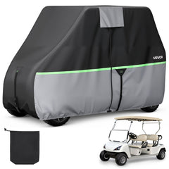 VEVOR Golf Cart Cover, Full Coverage 2+2/4 Passenger Golf Cart, 600D Waterproof Oxford Fabric Club Car Cover Fits Most