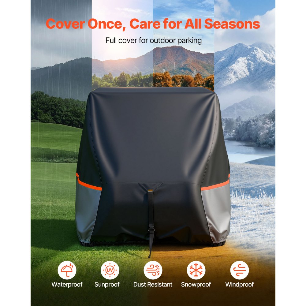 VEVOR Golf Cart Cover, Full Coverage 2+2/4 Passenger Golf Cart, 420D Waterproof Oxford Fabric Club Car Cover Fits Most