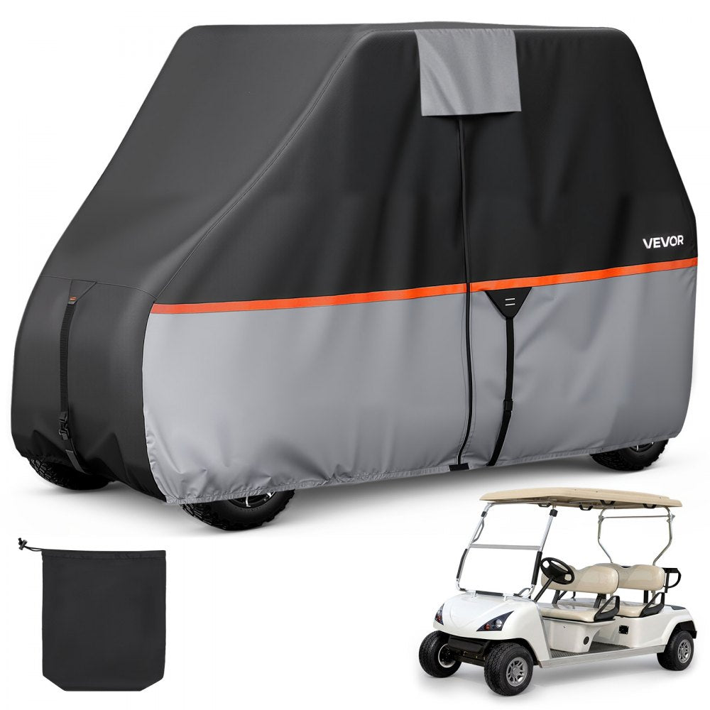 VEVOR Golf Cart Cover, Full Coverage 2+2/4 Passenger Golf Cart, 420D Waterproof Oxford Fabric Club Car Cover Fits Most