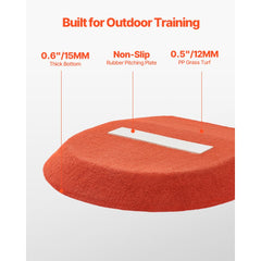 VEVOR Pitching Mound, Portable Baseball Game Mound, 42 in Indoor Outdoor Pitching Practice and Training Equipment