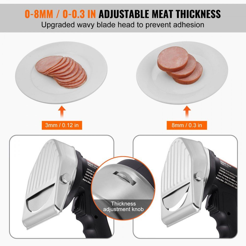 VEVOR Electric Shawarma Knife, 80W Professional Turkish Kebab Knife, Commercial Stainless Steel Gyro Cutter, Doner
