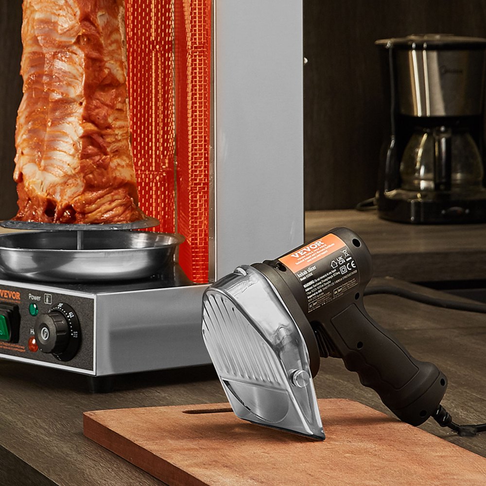 VEVOR Electric Shawarma Knife, 80W Professional Turkish Kebab Knife, Commercial Stainless Steel Gyro Cutter, Doner