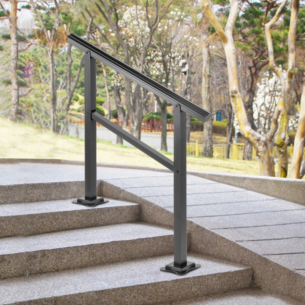 VEVOR Outdoor Handrail 165LBS Load Handrail Outdoor Stairs Aluminum Stair Handrail 36 x 35" Outdoor Stair Railing