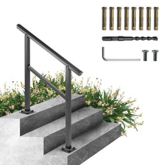 VEVOR Outdoor Handrail 165LBS Load Handrail Outdoor Stairs Aluminum Stair Handrail 36 x 35" Outdoor Stair Railing
