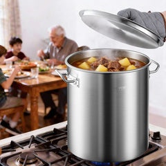 VEVOR Stainless Steel Stockpot, 42 Quart Large Cooking Pots, Cookware Sauce Pot with Basket, Lid, and Handle, Heavy