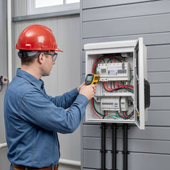 VEVOR Outdoor Electrical Box, Cold-Rolled Steel, Electrical Junction Box with Thermostat and Fan, Rain Hood, Ventilated