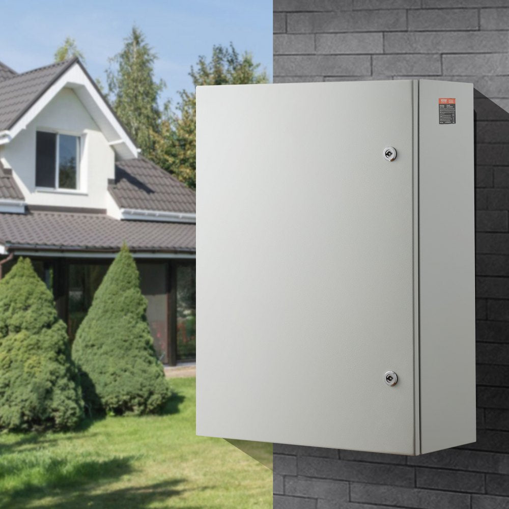 VEVOR Steel Electrical Box, 27.6 x 19.7 x 9.8 in, Cold Rolled Steel Electrical Enclosure Box, Wall-Mounted Outdoor