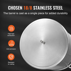 VEVOR Stainless Steel Stockpot, 42 Quart Large Cooking Pots, Multipurpose Cookware Sauce Pot with Lid & Handle, Heavy