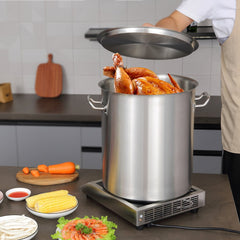 VEVOR Stainless Steel Stockpot, 42 Quart Large Cooking Pots, Multipurpose Cookware Sauce Pot with Lid & Handle, Heavy
