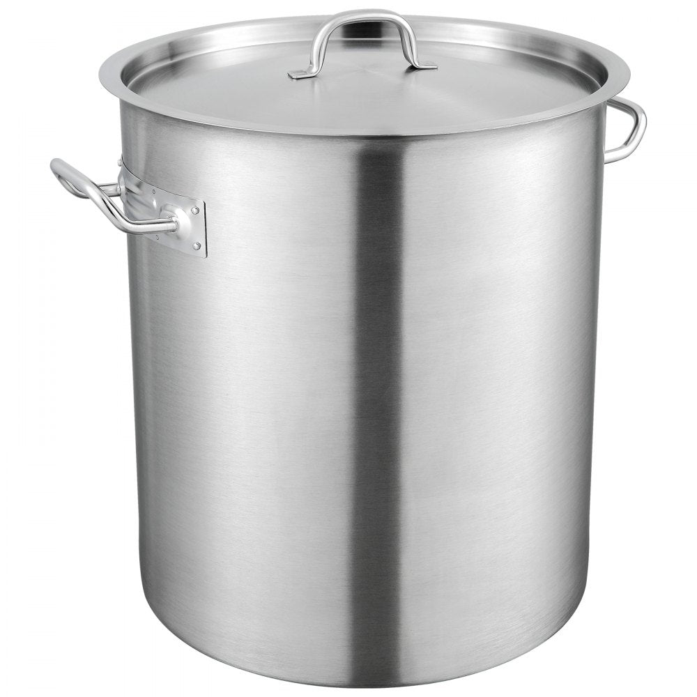 VEVOR Stainless Steel Stockpot, 42 Quart Large Cooking Pots, Multipurpose Cookware Sauce Pot with Lid & Handle, Heavy