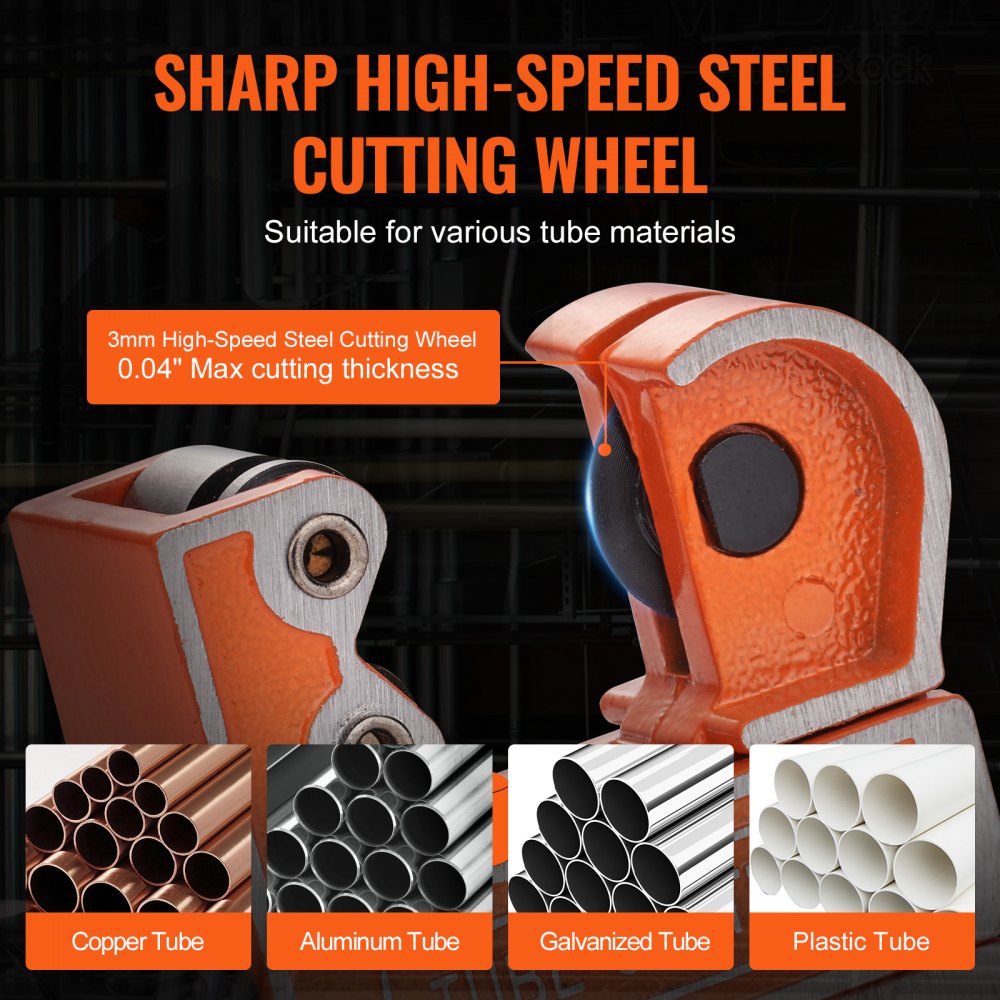 VEVOR Mini Tubing Cutter, 1/8" - 1-1/8" O.D. Mini Copper Pipe Cutter, Heavy Duty Compact Tube Cutter Tool with