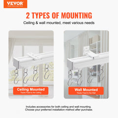 VEVOR Ceiling Curtain Track Set, 8.9 FT/2.7 Meter, Sliding Ceiling Track System for Curtains, Room Divider Curtain
