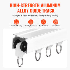 VEVOR Ceiling Curtain Track Set, 8.9 FT/2.7 Meter, Sliding Ceiling Track System for Curtains, Room Divider Curtain
