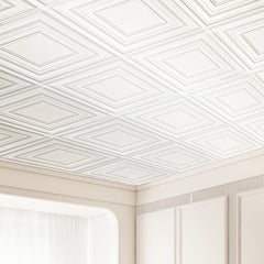VEVOR Ceiling Tiles, 12-Pack 24 x 24 in, Drop Ceiling Tiles Premium PVC Sheet, Easy Installation/ Cutting Plastic