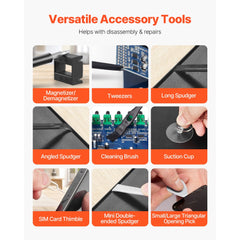 VEVOR Screwdriver Set, 59-Piece Small Precision Screwdriver Set with Phillips, Flat Head, Torx, Pentalobe Bits, Tweezer