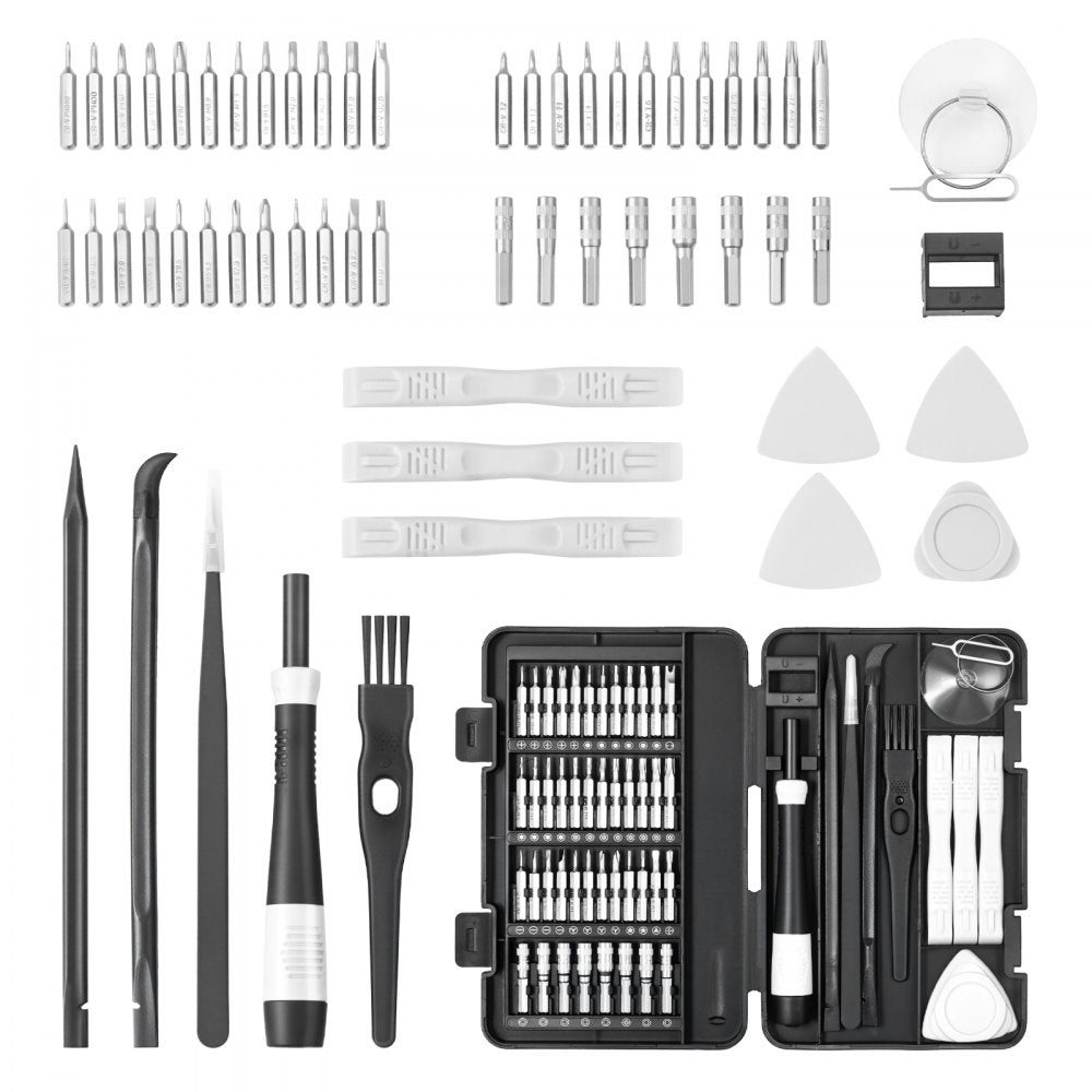 VEVOR Screwdriver Set, 59-Piece Small Precision Screwdriver Set with Phillips, Flat Head, Torx, Pentalobe Bits, Tweezer