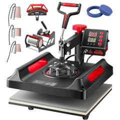 VEVOR Heat Press Machine 8 in 1 Combo, Heat Press 15x15, Swing Away T Shirt Printing Machine Digital Control