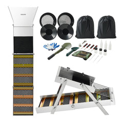 VEVOR Highbanker Gold Panning Kit, 50" 3-in-1 Folding High Banker Gold Sluice Box, 26 PCS Portable Mining Equipment