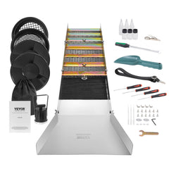 VEVOR Folding Sluice Box Gold Panning Kit, 50 Inch 23pc Gold Prospecting Equipment Kit with Gold Pan, Classifier
