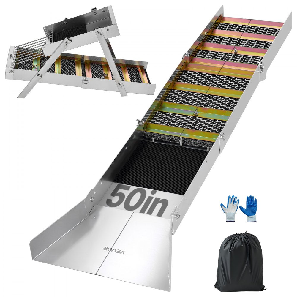 VEVOR High Banker Gold Sluice, 50" 2-in-1 Folding Highbanker Sluice Box, Aluminum Alloy, Portable Mining Equipment with
