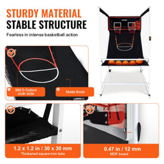 VEVOR Arcade Cage Basketball Game, 2 Player Indoor Basketball Game, Home Dual Shot Sport with 5 Balls, 8 Game Modes