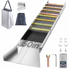 VEVOR Folding Aluminum Alloy Sluice Box, Compact 50" Sluice Boxes for Gold, Lightweight Gold Sluice Equipment, Portable