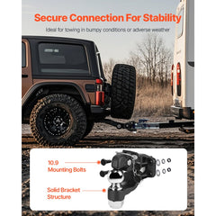 VEVOR Pintle Hook, 30000 lbs Towing Capacity, Trailer Hitches Receiver Hook Combination 2-5/16-inch Hitch Ball, Fits