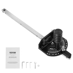 VEVOR Accurate Miter Gauge, Fits Slots 3/4'' x 3/8'', Crafted from Aluminum Alloy, Features 15 Adjustable Angle Stops