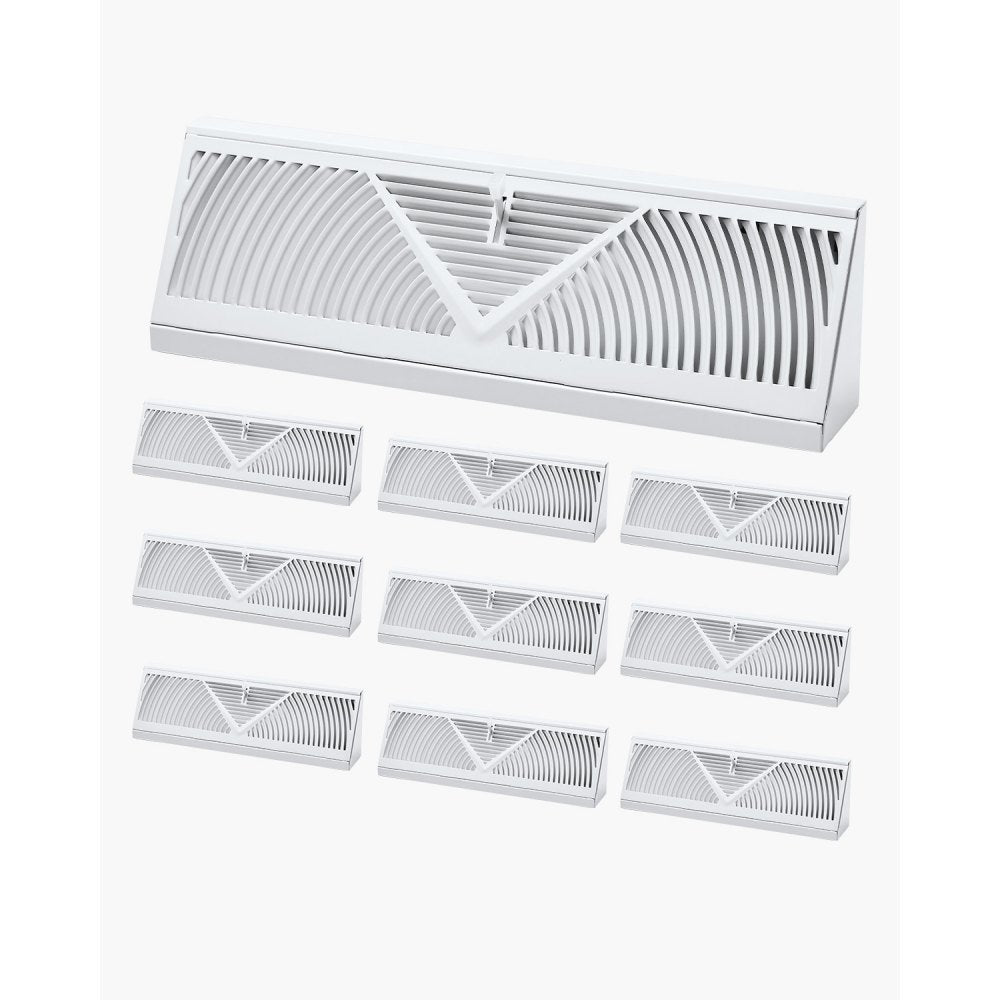 VEVOR 15-Inch Floor Registers, 10-Pack Baseboard Registers, HVAC Heavy-Duty Walkable Iron Floor Vents, Rustproof