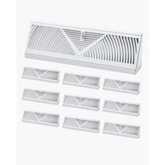 VEVOR 15-Inch Floor Registers, 10-Pack Baseboard Registers, HVAC Heavy-Duty Walkable Iron Floor Vents, Rustproof