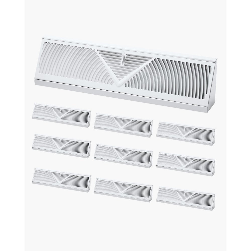 VEVOR 18-Inch Floor Registers, 10-Pack Baseboard Registers, HVAC Heavy-Duty Walkable Iron Floor Vents, Rustproof