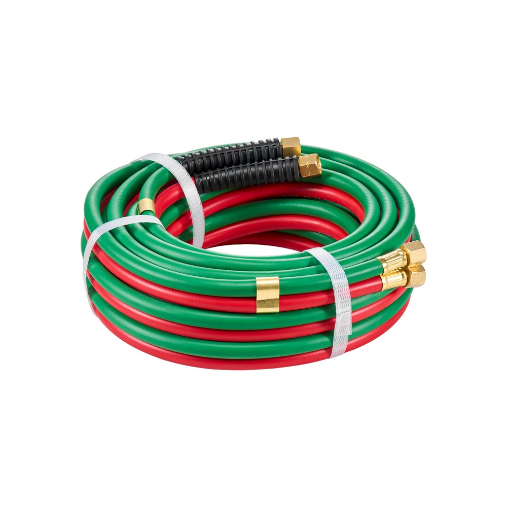 VEVOR Oxygen Acetylene Hose, 1/4-Inch x 25FT Oxy Acetylene Hose with 9/16"-18 B Fitting, 300PSI T Grade Welding Cutting