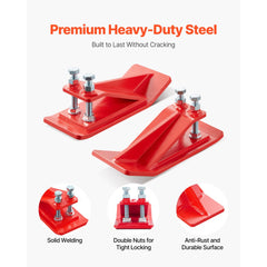 VEVOR Tractor Bucket Protector, 2PCS Heavy Duty Steel Bucket Edge Protectors, Edge Tamer Anti-Skid Device with Double