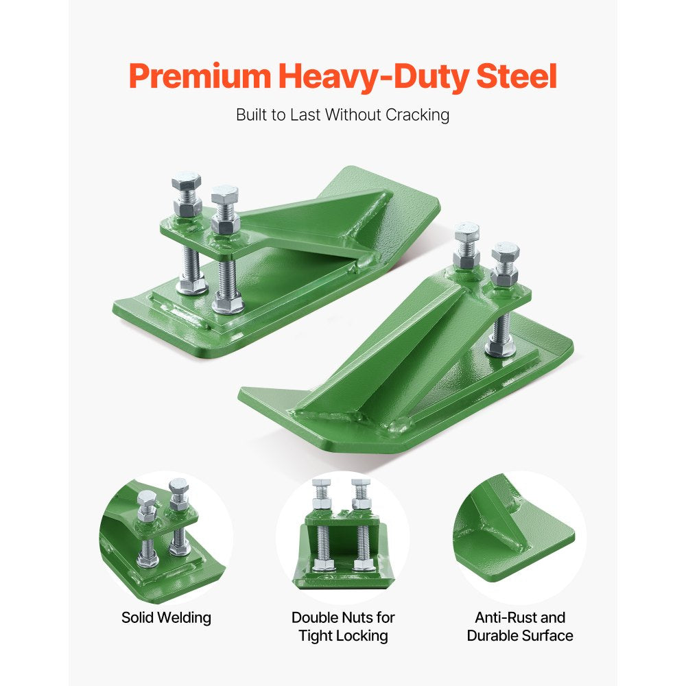 VEVOR Tractor Bucket Protector, 2PCS Heavy Duty Steel Bucket Edge Protectors, Edge Tamer Anti-Skid Device with Double