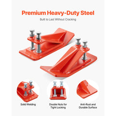 VEVOR Tractor Bucket Protector, 2PCS Heavy Duty Steel Bucket Edge Protectors, Edge Tamer Anti-Skid Device with Double