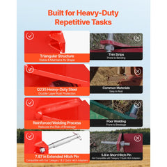 VEVOR Ballast Box, 3-Point Category 1 Tractor Ballast of 800 lbs Capacity, with Standard 2 Inch Hitch Receiver
