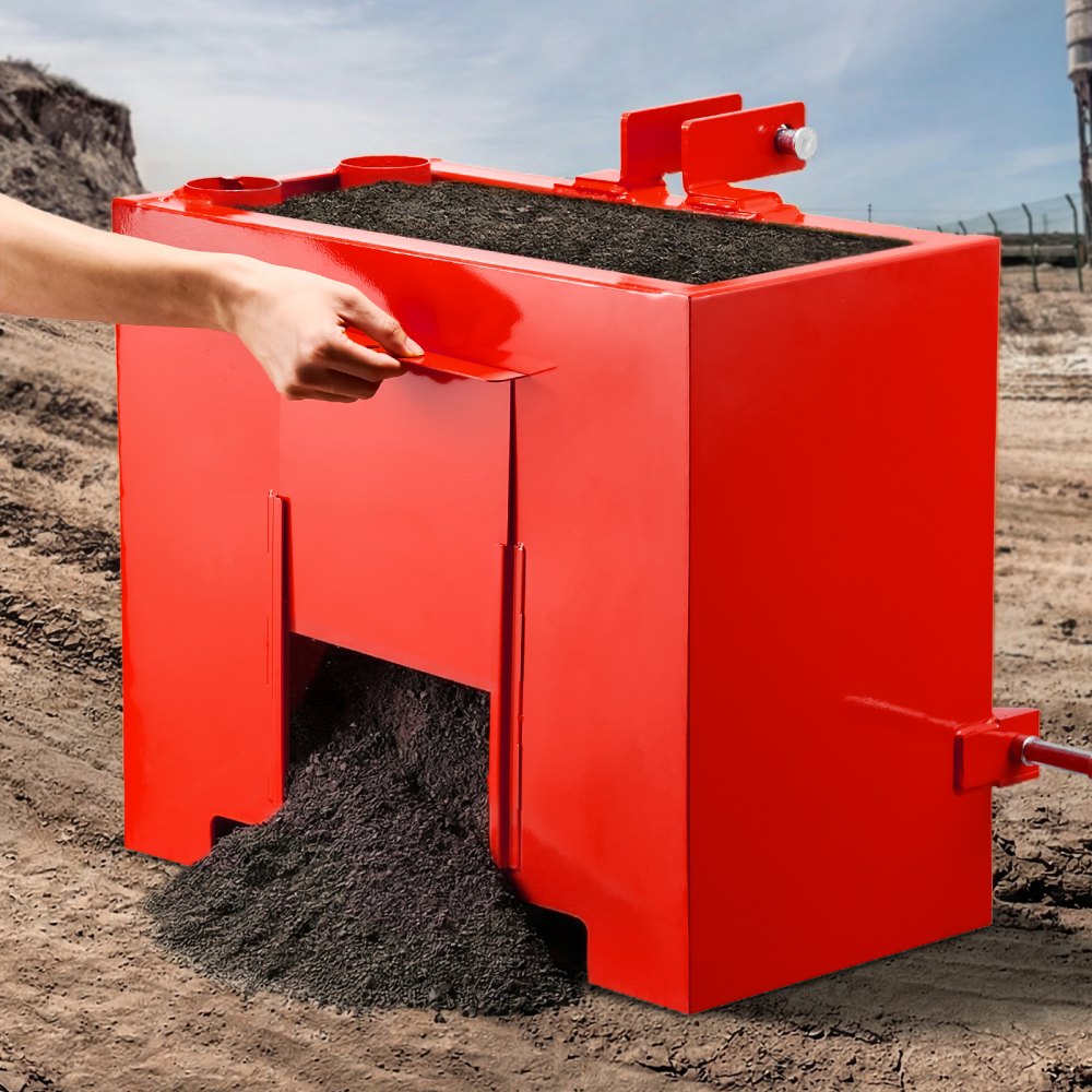 VEVOR Ballast Box, 3-Point Category 1 Tractor Ballast of 800 lbs Capacity, with Standard 2 Inch Hitch Receiver