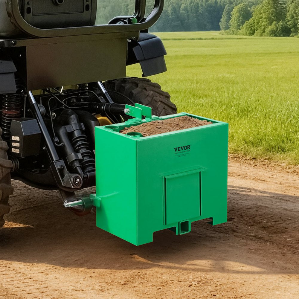 VEVOR Ballast Box, 3-Point Category 1 Tractor Ballast of 800 lbs Capacity, with Standard 2 Inch Hitch Receiver
