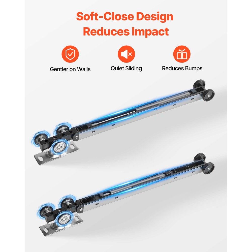 VEVOR Sliding Pocket Door Hardware Track Kit, 44.69" Pocket Door Track Kit with Soft Close Mechanism for Smooth and