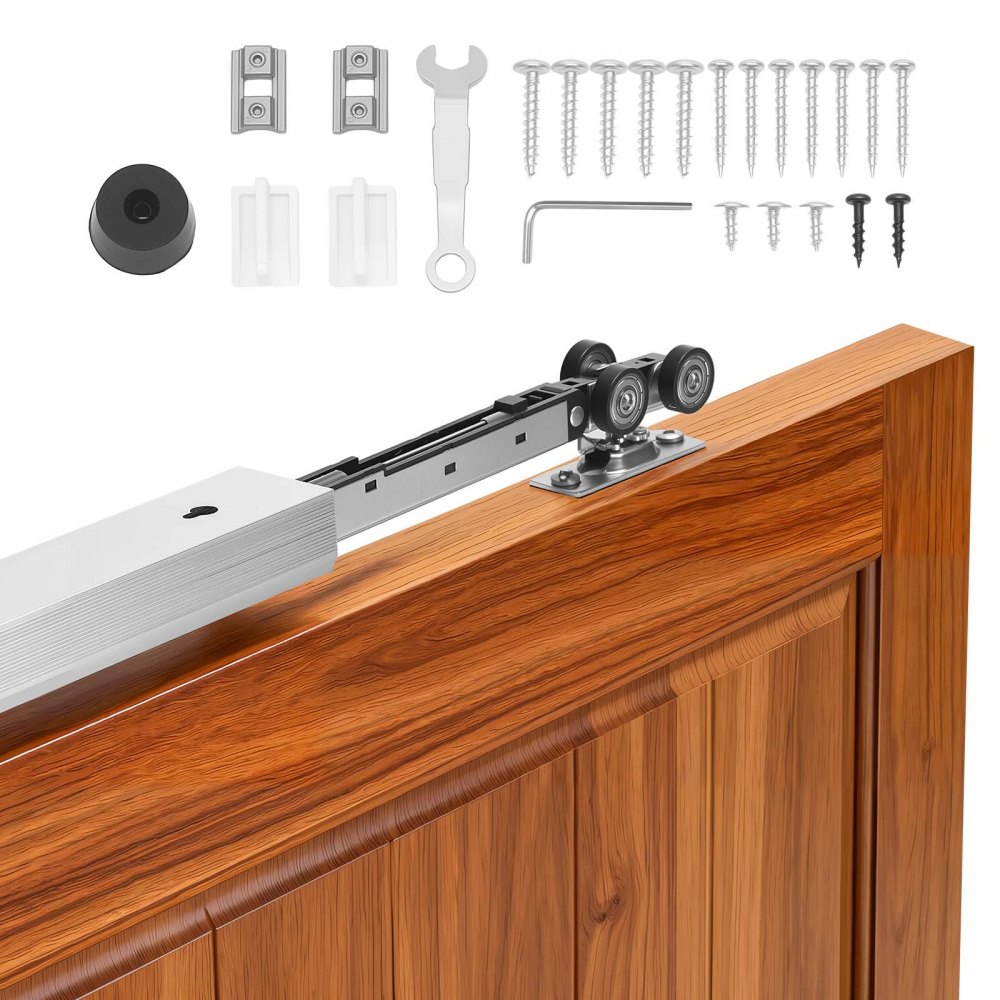 VEVOR Sliding Pocket Door Hardware Track Kit, 44.69" Pocket Door Track Kit with Soft Close Mechanism for Smooth and