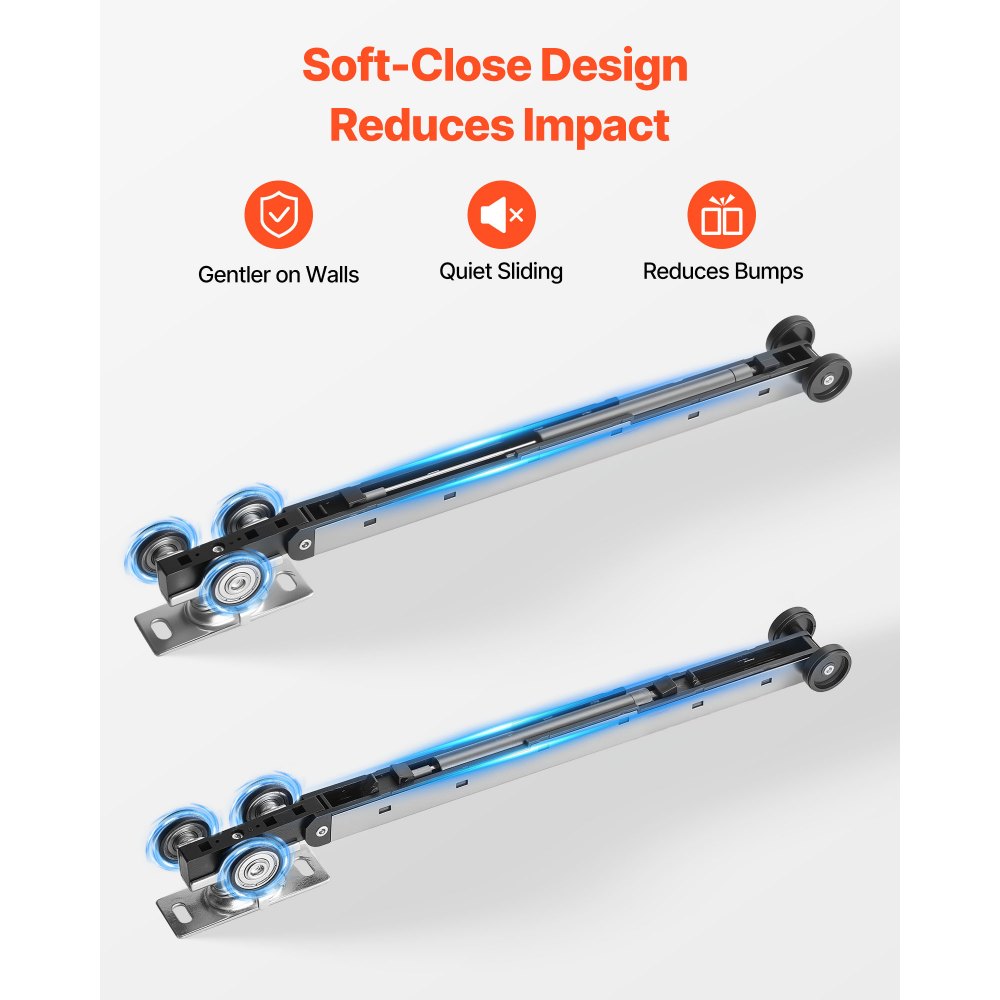 VEVOR Sliding Pocket Door Hardware Track Kit, 56.73" Pocket Door Track Kit with Soft Close Mechanism for Smooth and