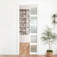 VEVOR Sliding Pocket Door Hardware Track Kit, 56.73" Pocket Door Track Kit with Soft Close Mechanism for Smooth and