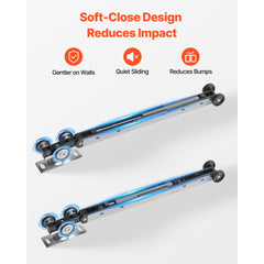 VEVOR Sliding Pocket Door Hardware Track Kit, 68.74" Pocket Door Track Kit with Soft Close Mechanism for Smooth and