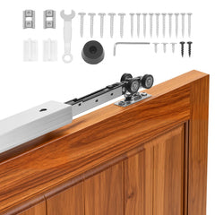 VEVOR Sliding Pocket Door Hardware Track Kit, 68.74" Pocket Door Track Kit with Soft Close Mechanism for Smooth and